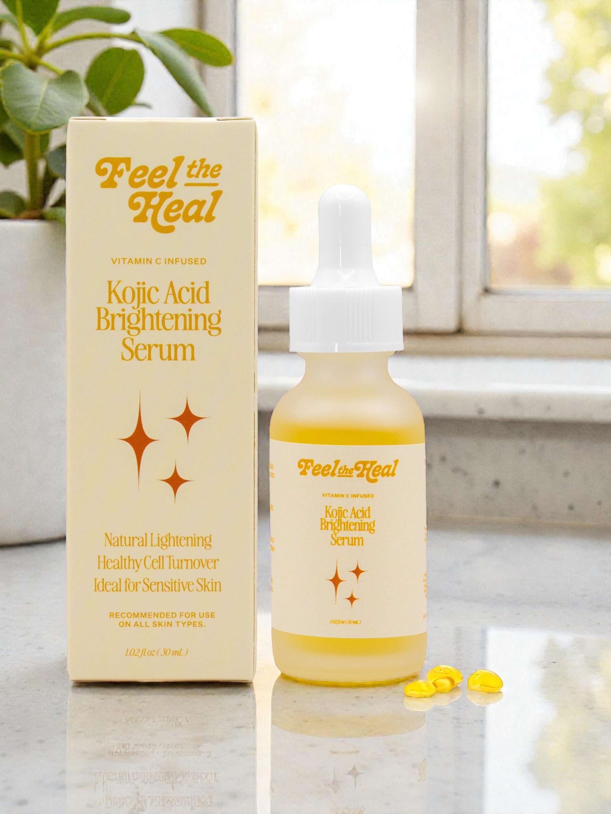 Kojic Acid Brightening Serum for Dark Spots | Feel The Heal