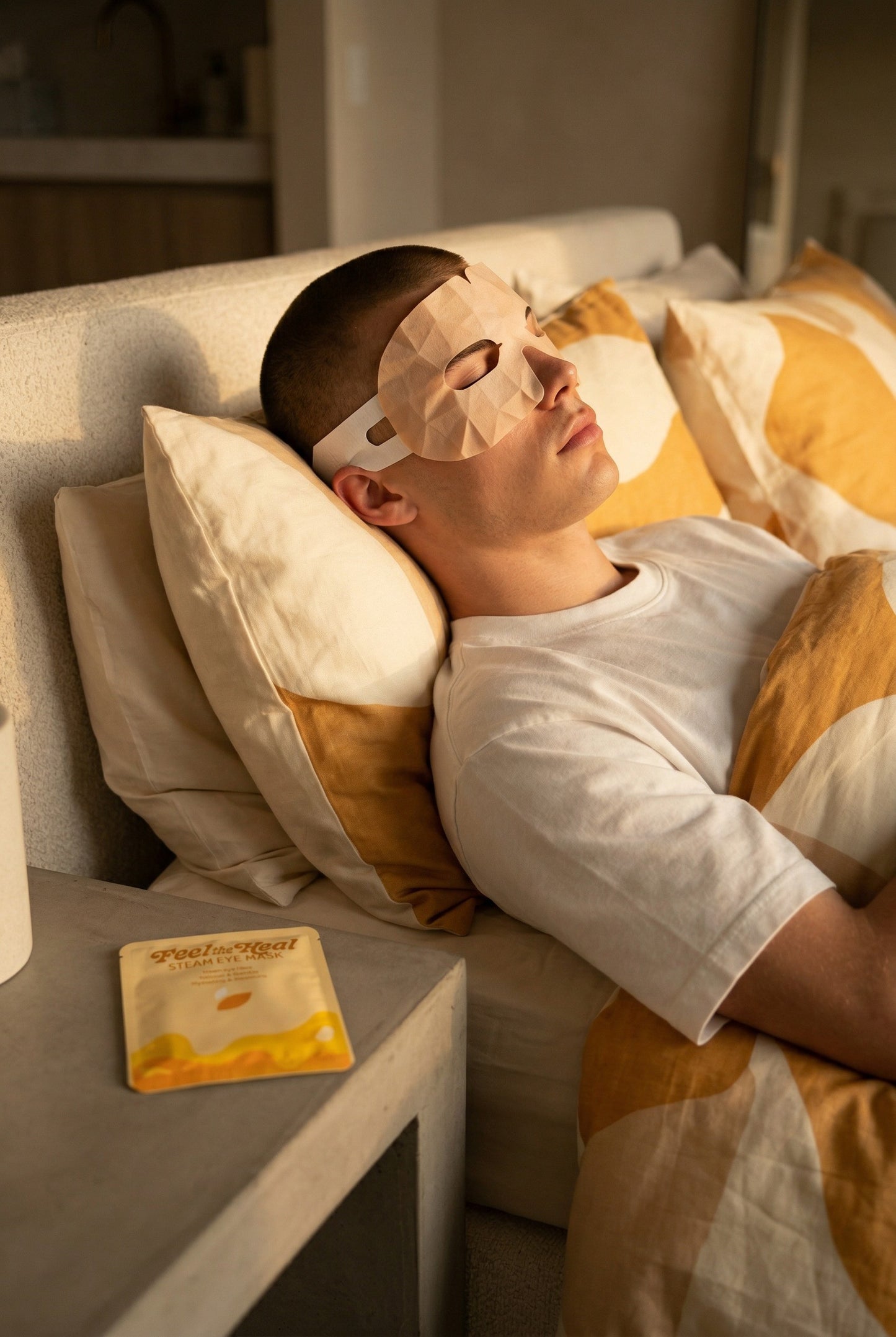 Feel the Heal Self Heating Eye Mask | Essential Oil Infused Disposable Mask for Better Sleep, Puffiness & Stress Relief