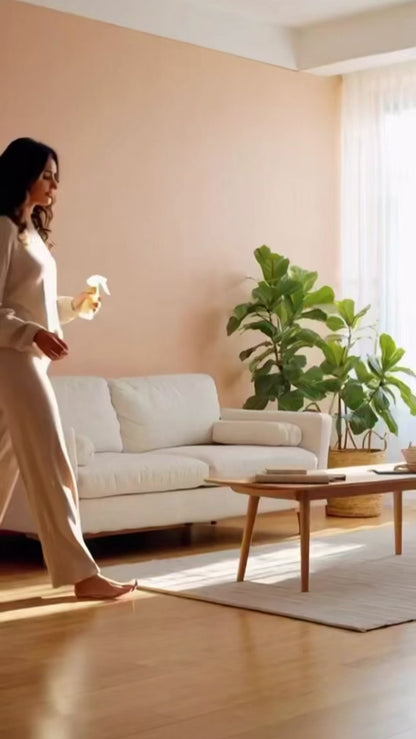 Feel the Heal Room & Linen Spray | Pure Essential Oil Mist for an Uplifting Home With Lavender and Basil as the variant names.