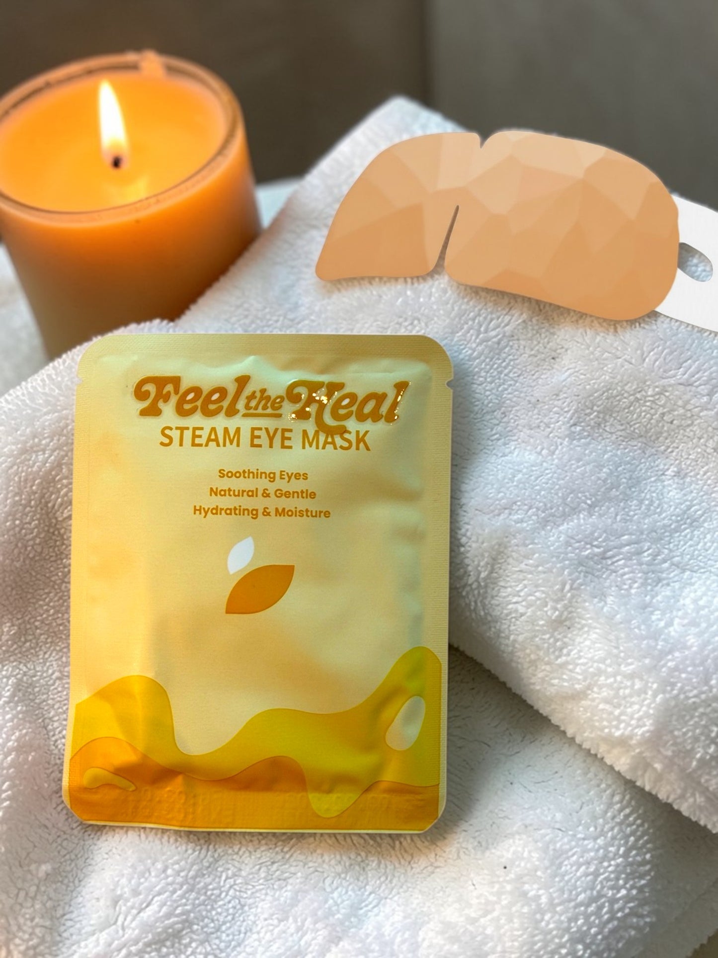 Feel the Heal Self Heating Eye Mask | Essential Oil Infused Disposable Mask for Better Sleep, Puffiness & Stress Relief